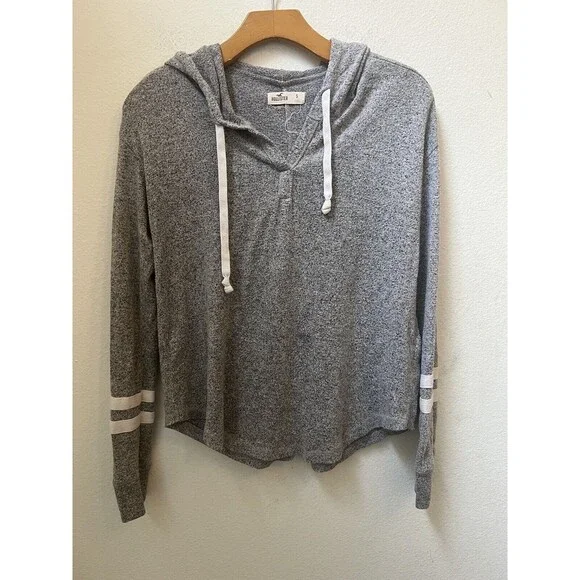 WOMENS HOLLISTER SOLID GRAY HOODIE SIZE SMALL (L12) - Picture 1 of 3
